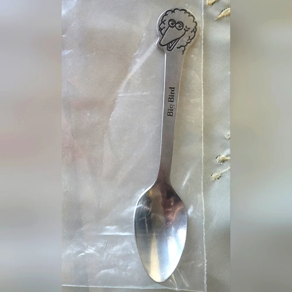 Vintage Rare !Muppets Big Bird Spoon Demand Stainless Korea